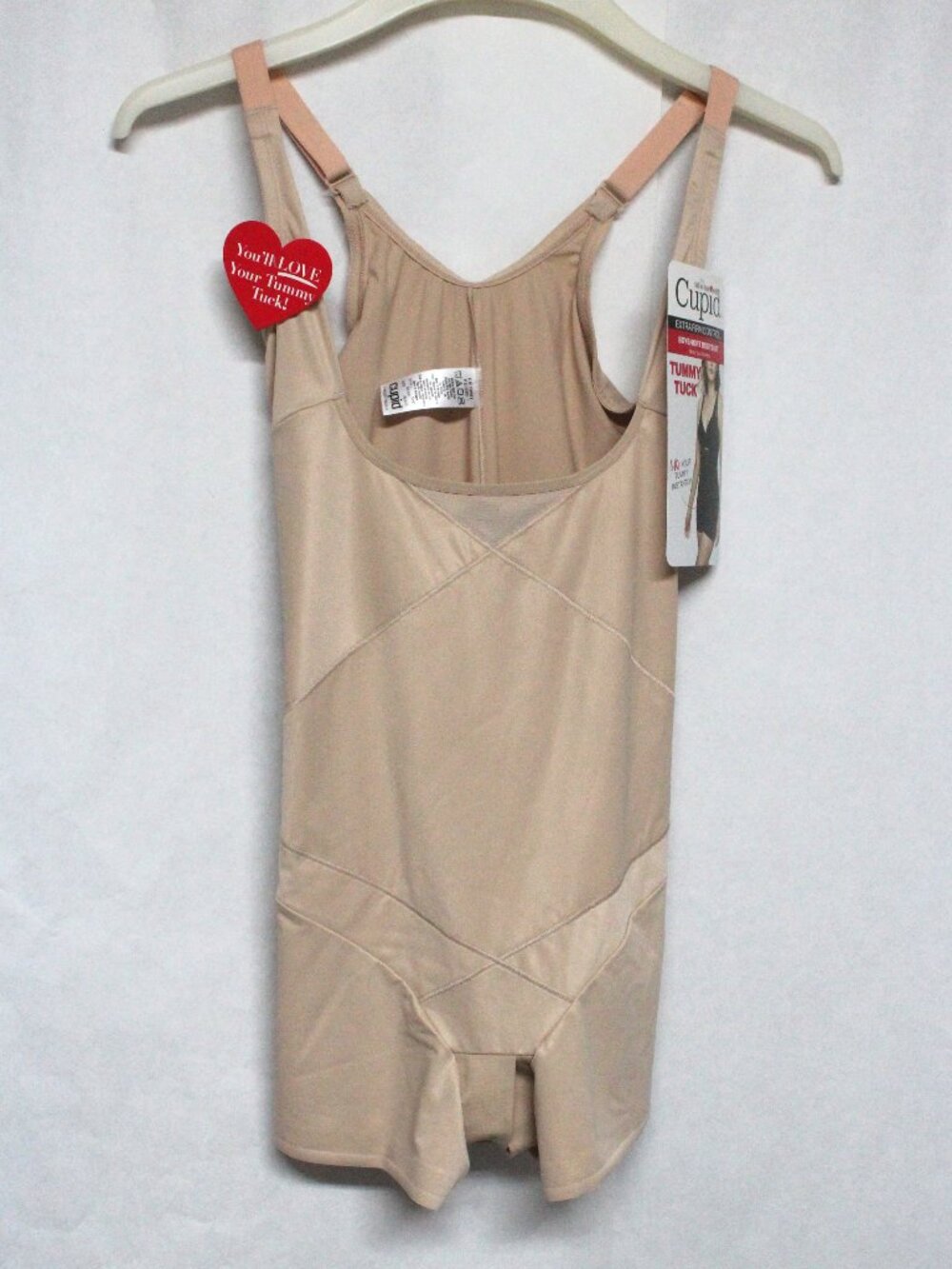 NWT Cupid XL Extra Firm Control Beige Boyshort Bodysuit Tummy Tuck Feature
